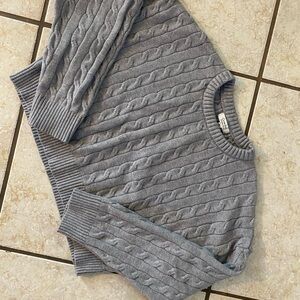 Gray Cable Knit Sweater
